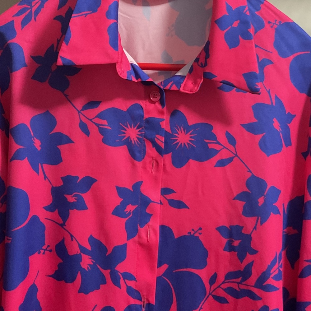Floral Pink and Blue blouse